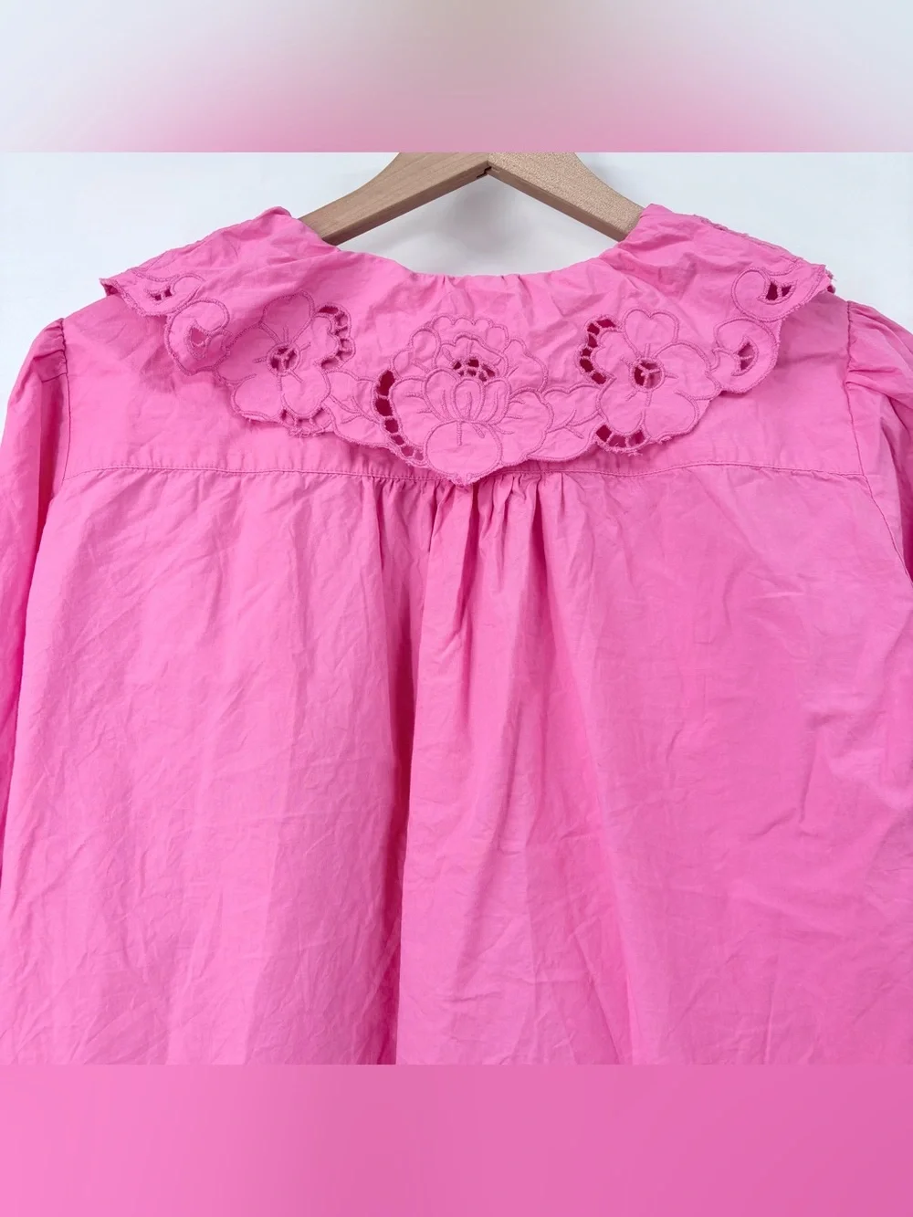 Free People Bubblegum Pink Maisie Cutwork Top